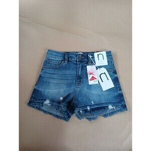 NWT Nature Denim Shorts High Rise Size M Medium Wash Distressed Cutoff